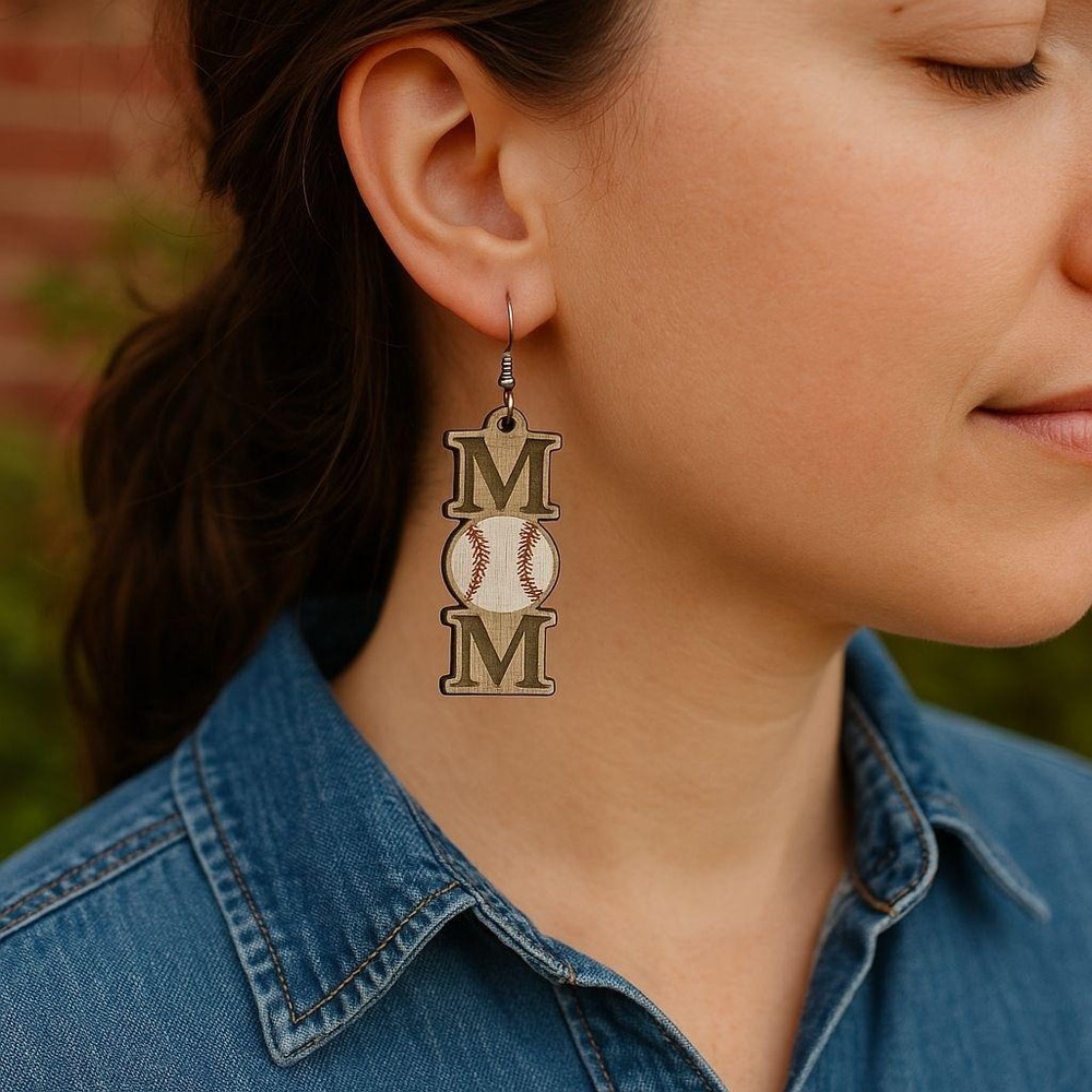 Baseball MOM Earrings –‎ Sports Mom Jewelry – Lightweight Earrings